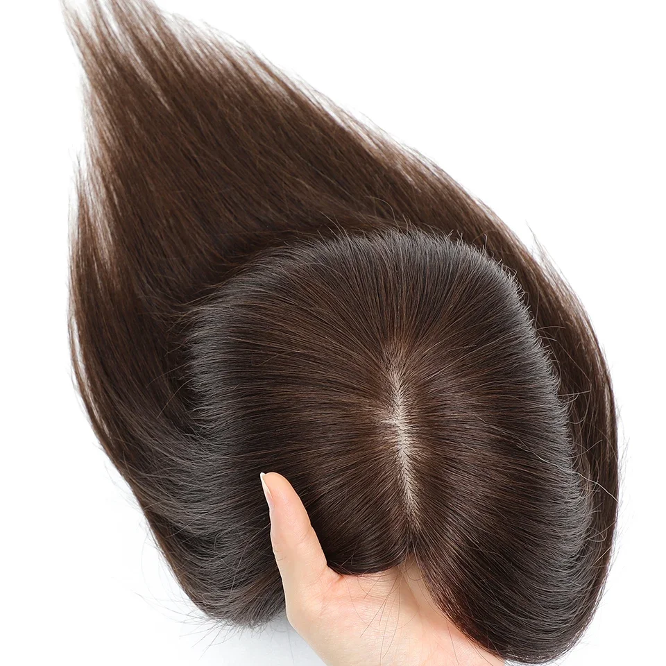 Dazzeal Silk Skin Base Человеческие волосы Топпер с 4 зажимами на вершине девственные