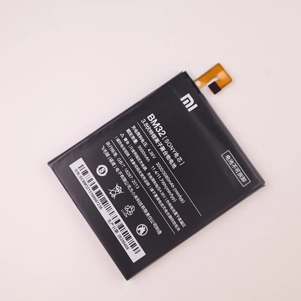 Новый оригинальный сменный аккумулятор BM32 для Xiaomi Mi 4 M4 Mi4 100% телефона 3080 мАч