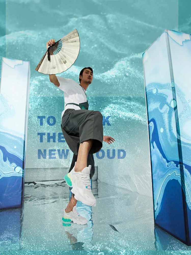 QIAODAN Running Shoes for Men 2023 Spring New Fahion Shock-Absorbant Breathable Anti-slip Lightweight Sneakers XM25200203