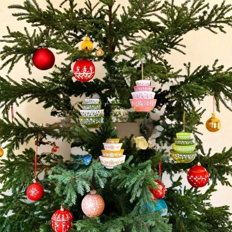 Мини-укладные миски подвесные украшения для рождественской елки атмосферные