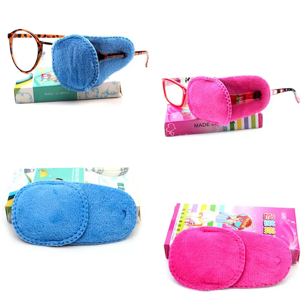 

New 4 Pcs Amblyopia Single Eye Mask Squint Pirate Blindfold Blackout Washable Velvet Kids Adult Universal Glasses Accessories