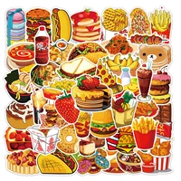 103050pcs pieces of gourmet food graffiti stickers lunch box lunch box suitcase water diy cup party waterproof decal stickers