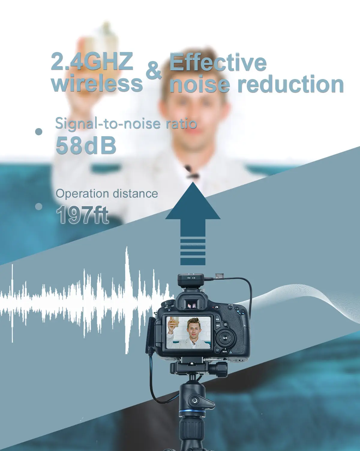 Беспроводной микрофон AODELAN WM1 60 м 2 4 ГГц