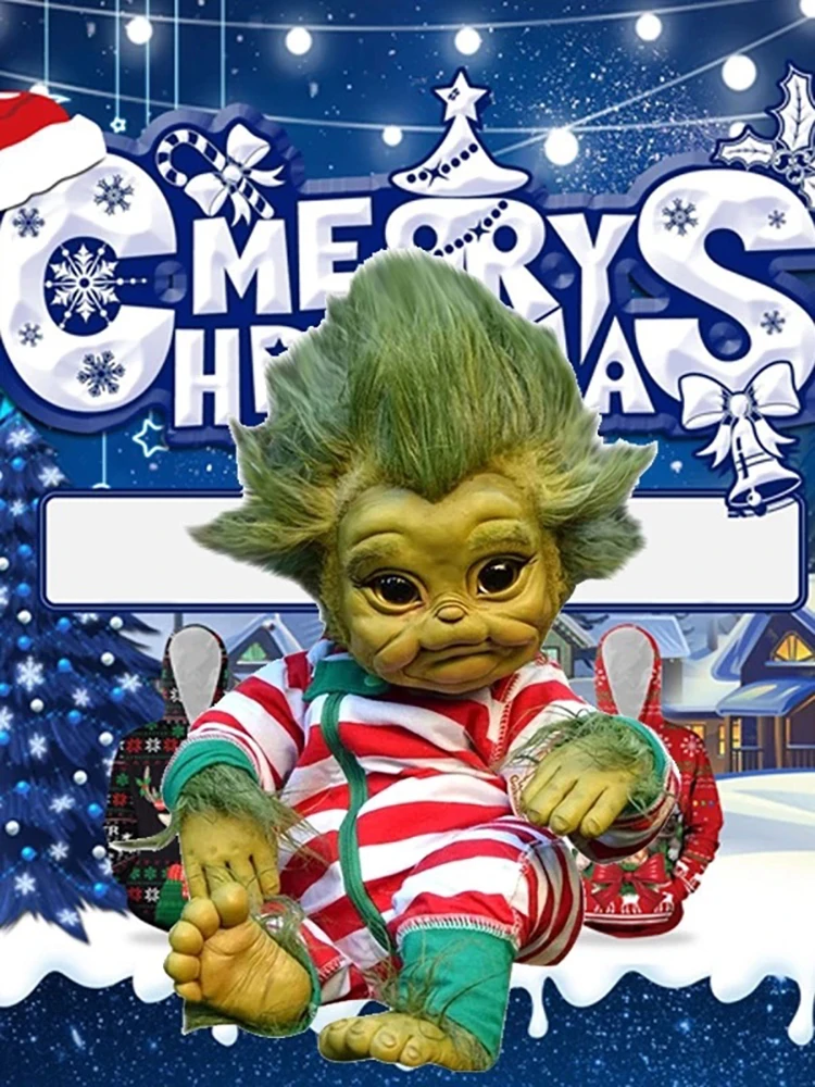 

Reborn Baby Grinch Toy Realistic Cartoon Doll Christmas Simualtion Doll Kids Halloween Gifts Stuffed Plush Animals 2022 Pokemon