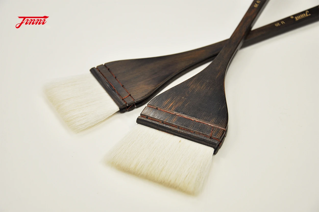 Jinni U-20 Goat Animal Hair Watercolor-Painting Chinese-Painting Brush Mahogany Wooden Brush-holder Art Supplies for Artist