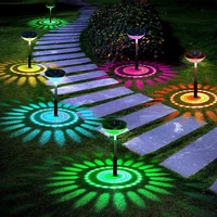 outdoor rgb color changing solar lamp garden solar floor lamp pathway lawn lamp for garden decor waterproof landscape lighting