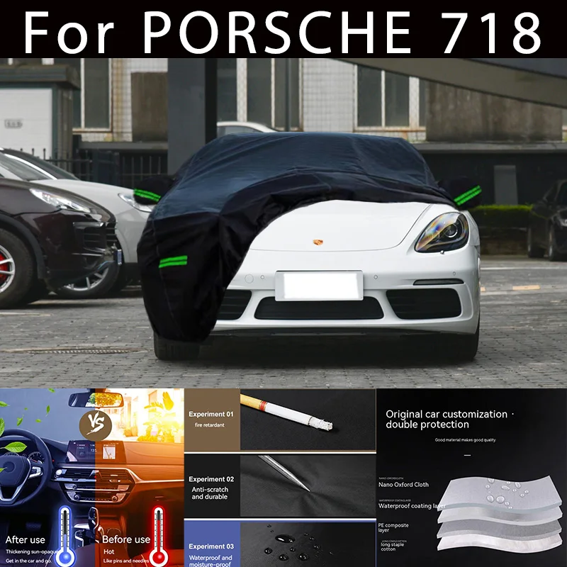 

Для PORSCHE 718, уличные защитные чехлы для автомобиля, снежный чехол, солнцезащитный козырек, водонепроницаемый, пылезащитный, внешние автомобильные аксессуары