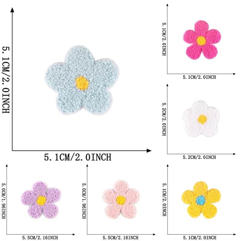 Тканевые нашивки с цветочной вышивкой 18 шт