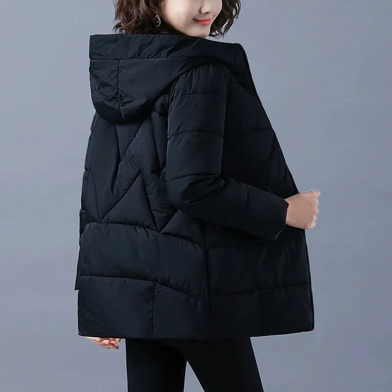2021 New Women Thicken Coats Cotton Padded Parkas Jackets Hooded Outerwear Winter Solid Color Jacket Long Warm Overcoats Female