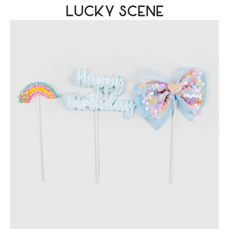 

Радужный набор украшений для торта S01578