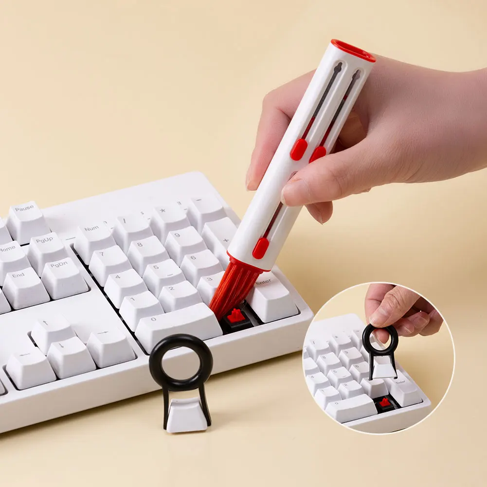 

3 In 1 Multifunctional Keyboard Telescopic Cleaning Brush Cleaner Bluetooth-compatible Earbuds Cleaning Pen For Apple Earphone