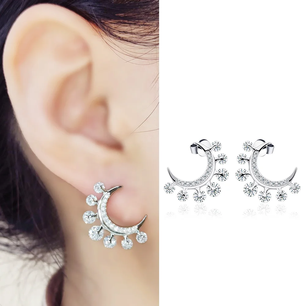 

Серьги-подвески женские из серебра 925 пробы с фианитами, 3,2 г