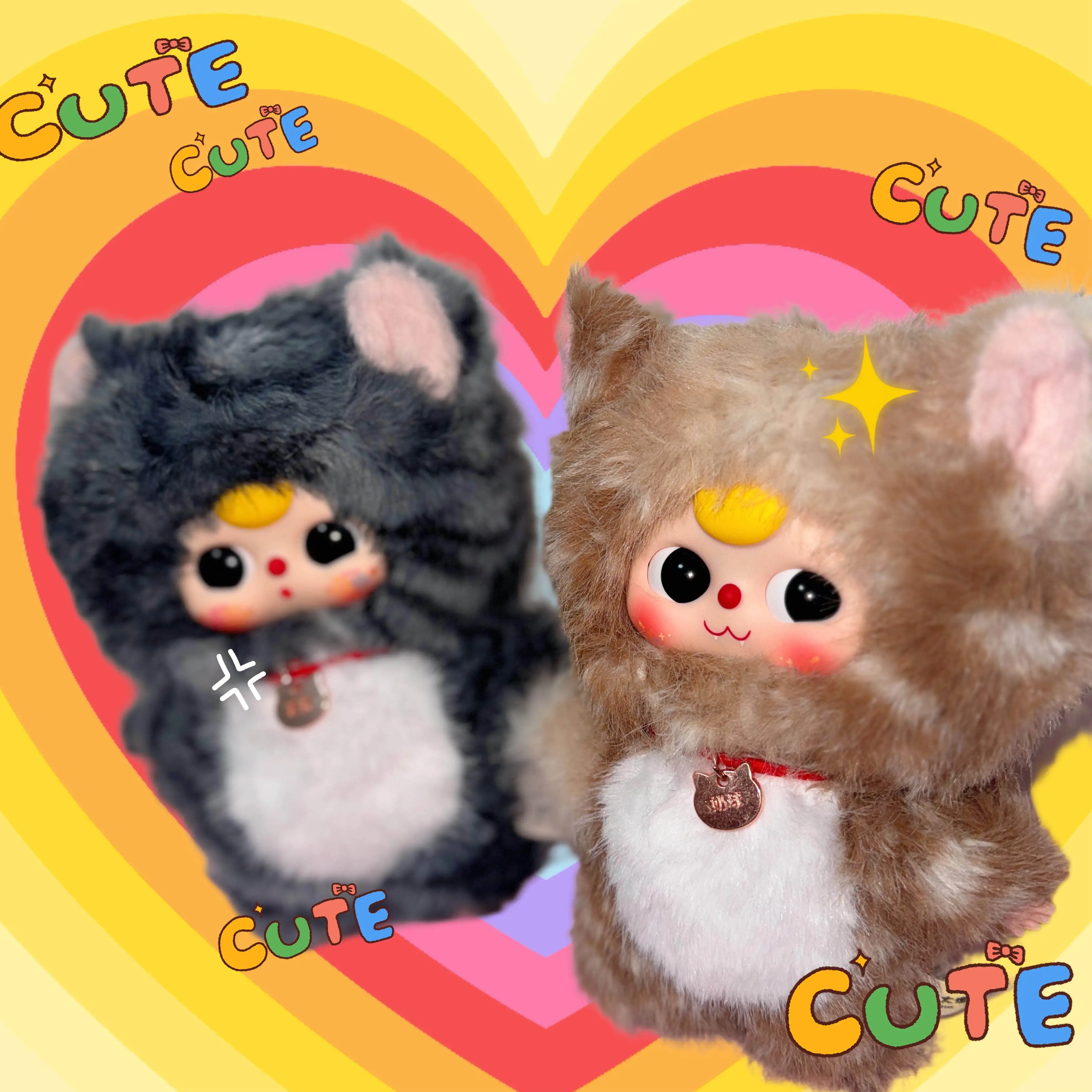 Фото Плюшевая кукла-котёнок Baby Three Whose Cat Am I Blind Box, милая пушистая фигурка, таинственная коробка, коллекционная игрушка, брелок, подарок для девочек №3