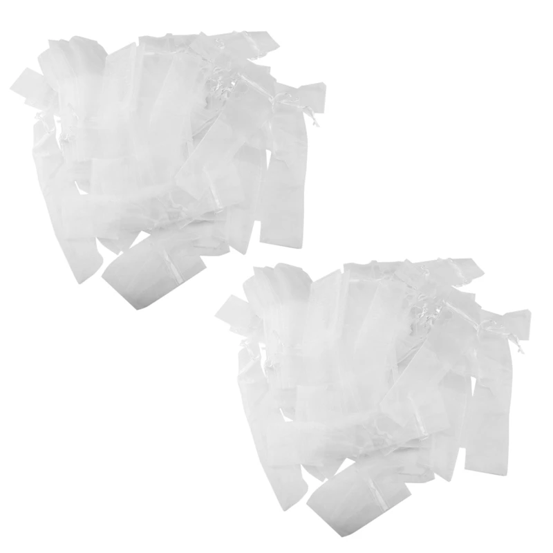

200 Pack Folding Hand Fan Pouch Drawstring Organza Bags Folding Fan Pocket Bag For Outdoor Wedding Party Favor Gift Bags