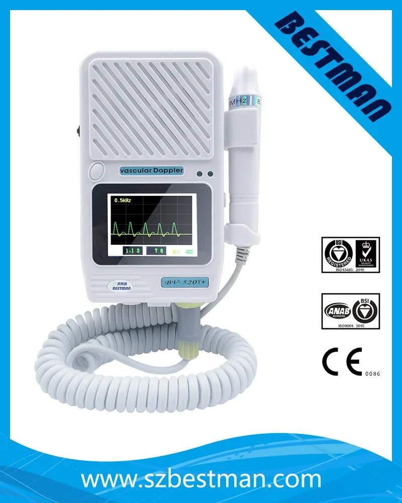 Vasuclar допплер-детектор скорости с 8 МГц зондом детектор кровяного потока