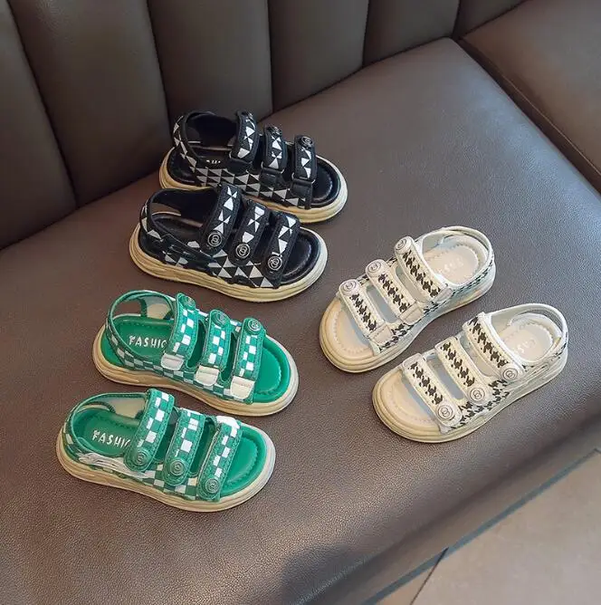 

Girls Sandals Summer New Fashion Princess Shoes Soft Sole Medium Boys Kids Casual Open Toe Flat Beach Shoes Toddlers Sandals