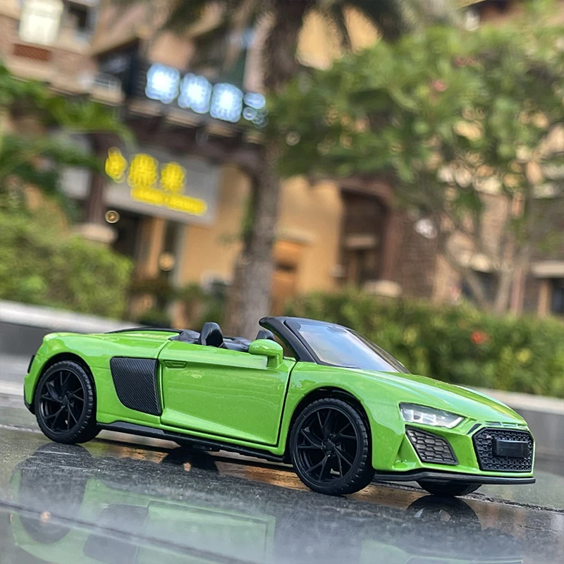 

1:32 Audi R8 Spyder Convertible Supercar Alloy Car Diecasts & Toy Vehicles Sound and light Car Model Collection Gift