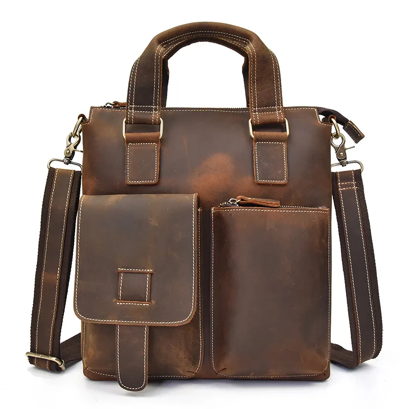 Men Handbag Genuine Leather Messenger Bag Men Shoulder Bags Fashion Commuter Briefcase Women Cross body Bags For Men Side Bag