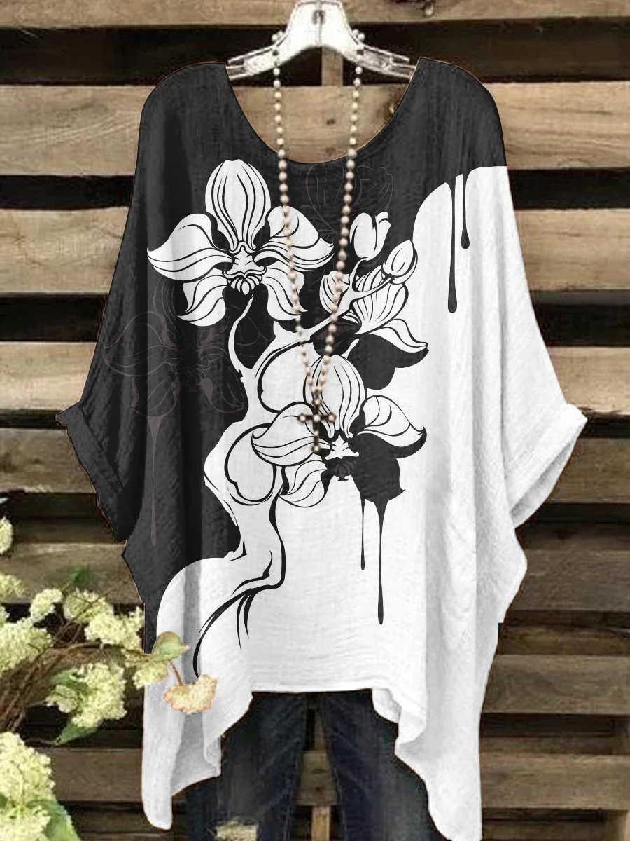 

Женский художественный Повседневный Топ с градиентными цветами и чернилами