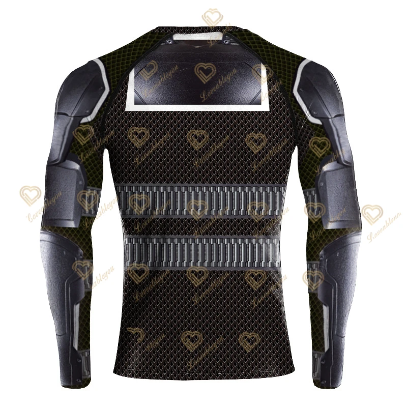 Unisex Long Sleeve Sport Shirt Men Superhero 3D Compression T Shirt Quick Dry Men's Running T-shirt Gym Fitness Top Rashgard