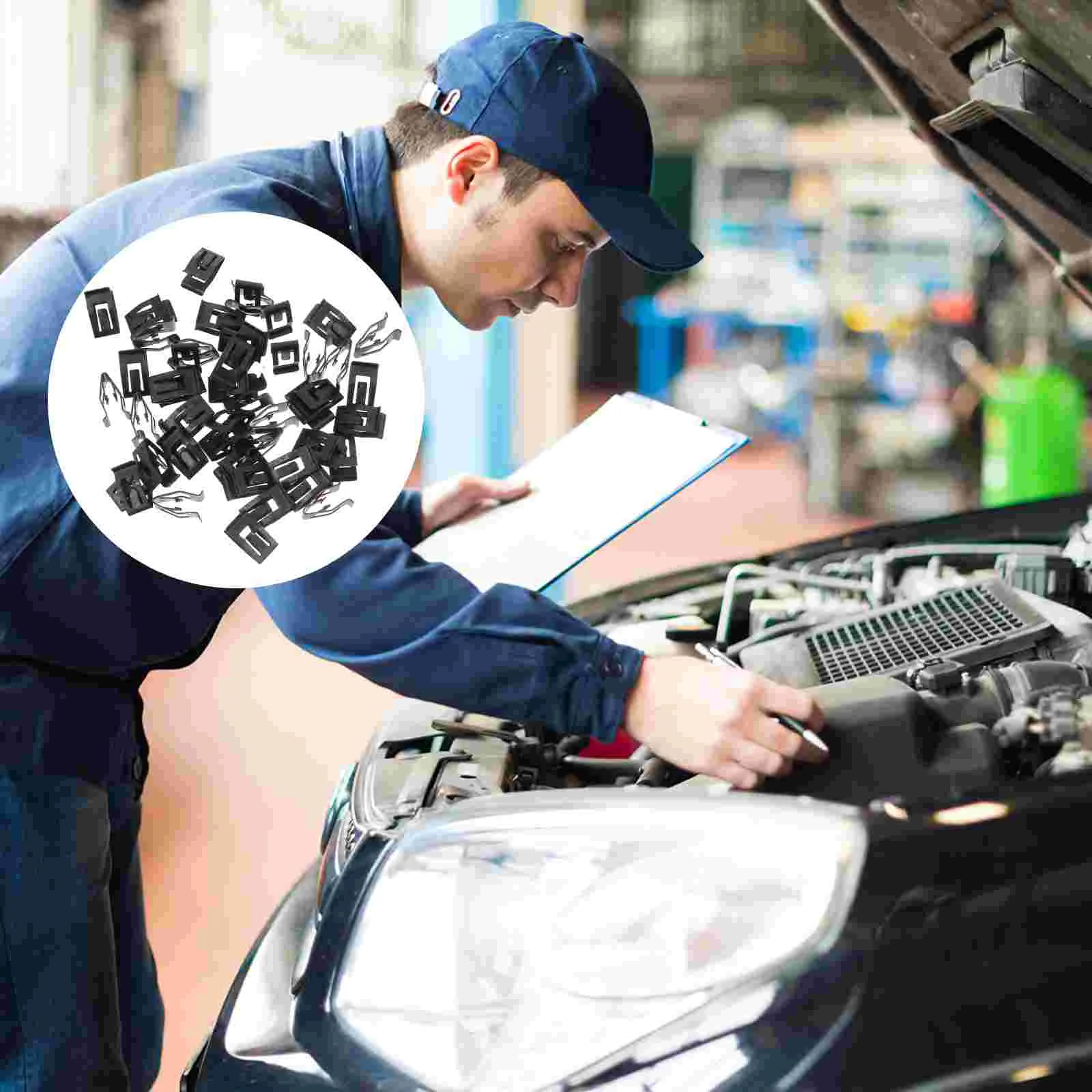 

50 Pcs Body Trim Retainer Clip Car Switch Panel Retainer Clips Car Black Decor Buckle Decorative Plates Metal Door Panel Clips