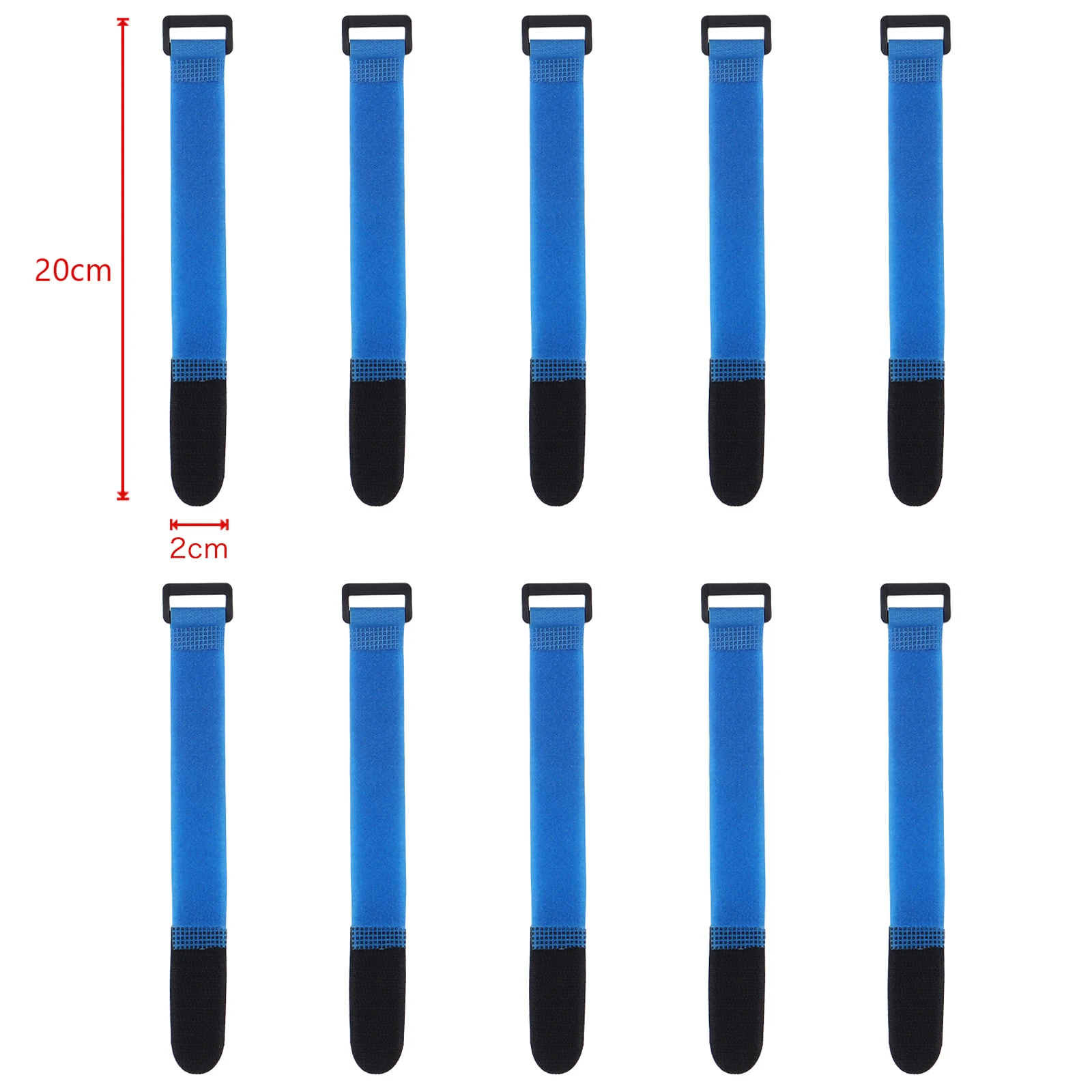 10 шт. многоразовые кабельные ремни, многофункциональные ремни с крючками и петлями, регулируемые кабельные стяжки, черный нейлон, ширина 2 см