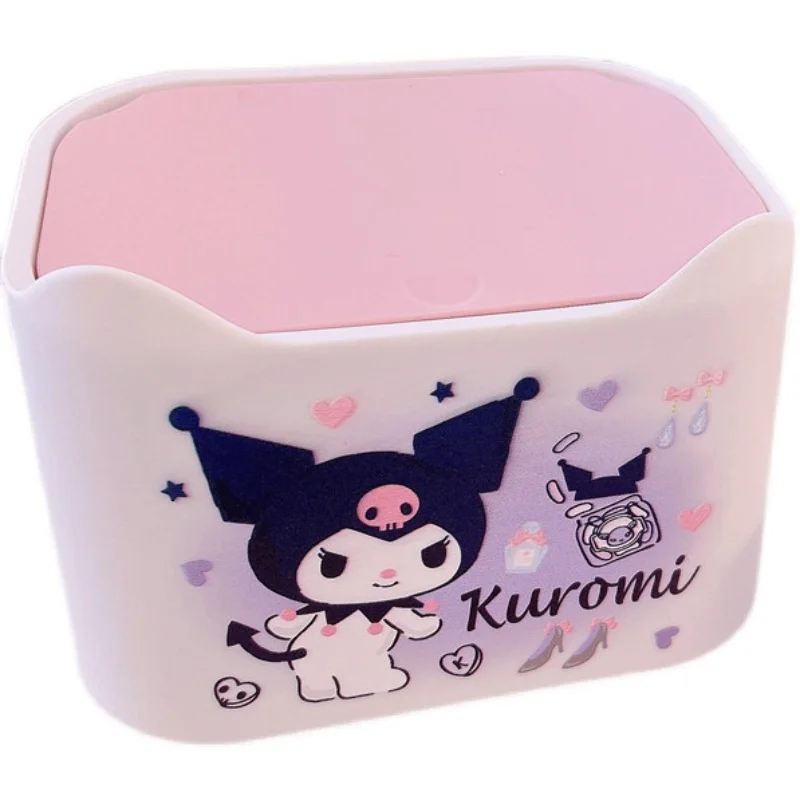 Милая настольная корзина для мусора Sanrio Kuromi Melody с откидной крышкой милая