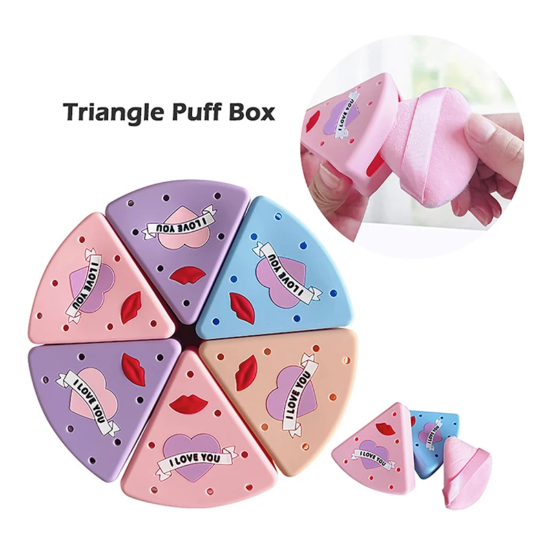 

Portable Triangle Puff Box Case Anti Pollution Dustproof Powder Puff Container Silicone Breathable Puff Carrying Case Holder