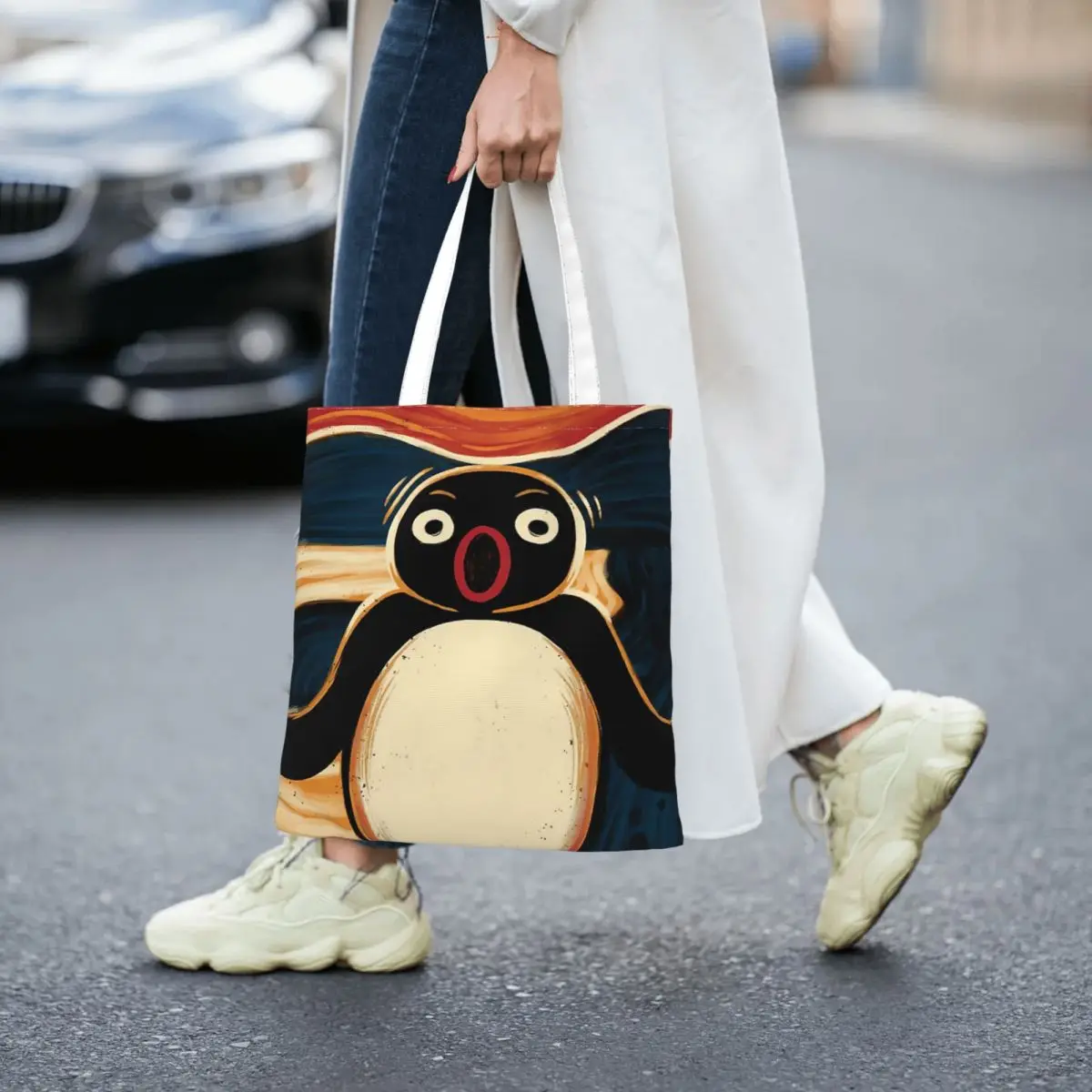 Noot Noot Scream Totes Canvas Handbag Women Canvas Shopping Bag