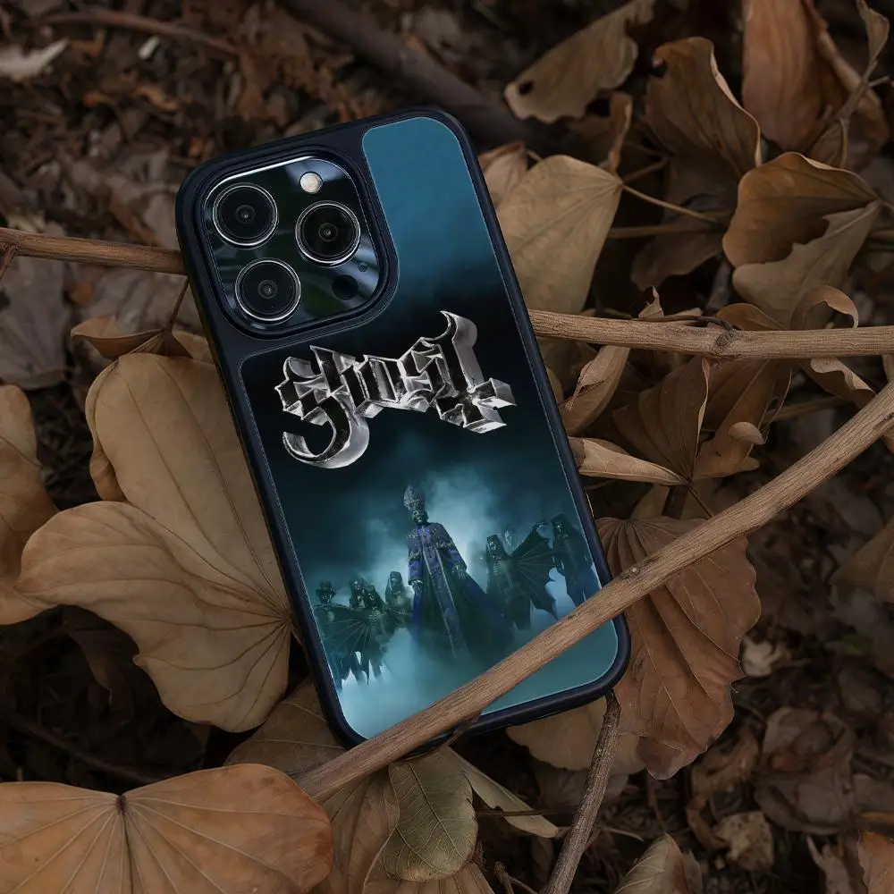 Фото Чехол для телефона G-Ghost Band для iPhone 17, 16, 15, 14, 13, 12, Pro Max Plus, черная рамка, акриловый твердый корпус из углеродного волокна №3