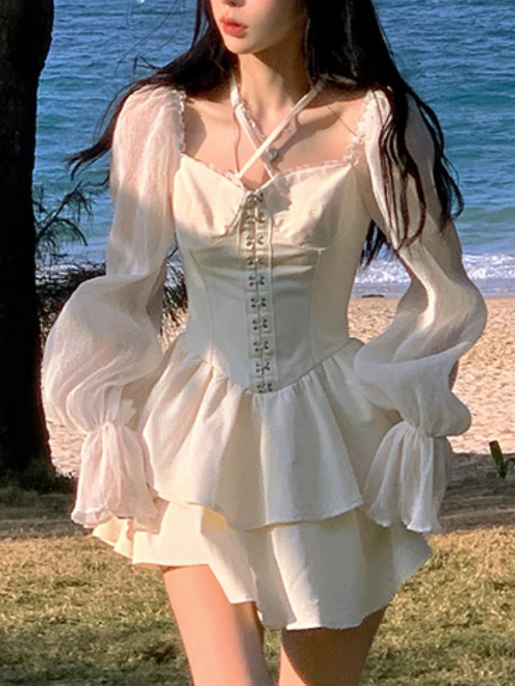 Летние пляжные Сексуальные вечерние мини-платья женское шифоновое милое платье