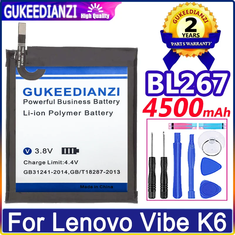 

GUKEEDIANZI Battery 5100 / 4500mAh BL272 BL267 for Lenovo Vibe K6 BL 267 K33A42 XT1662 (not for K6 K33a48 K33b36 K3 Batteries