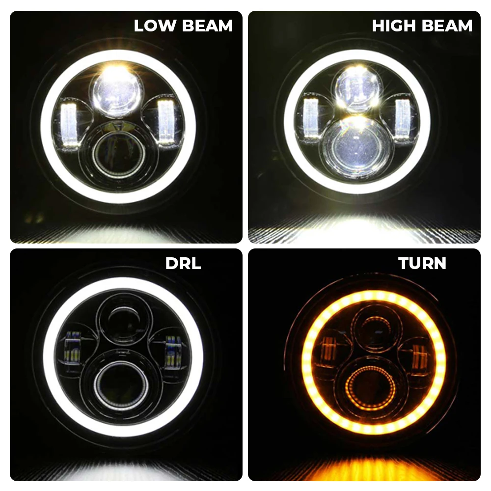 Мотоциклетный 7-дюймовый светодиодный налобный фонарь DRL лампа с 4 5 дюймовым