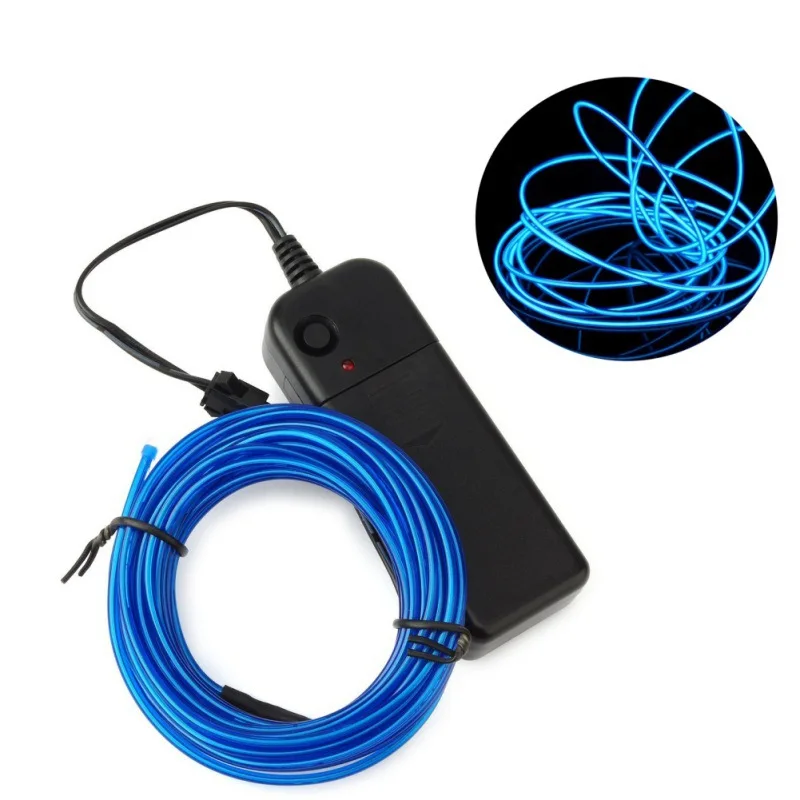 Flexible EL Wire LED Lighting Christmas Neon DIY Car Decoration party decoration 5m