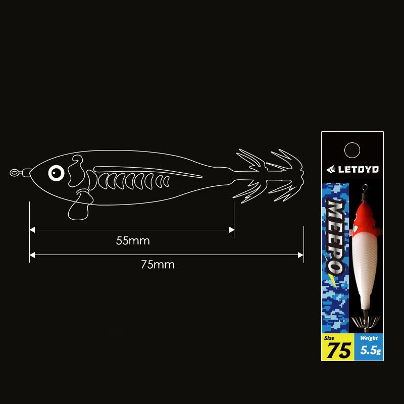 1 шт. 75 мм 5 г светящиеся рыболовные снасти приманки для креветок джиг-крючок