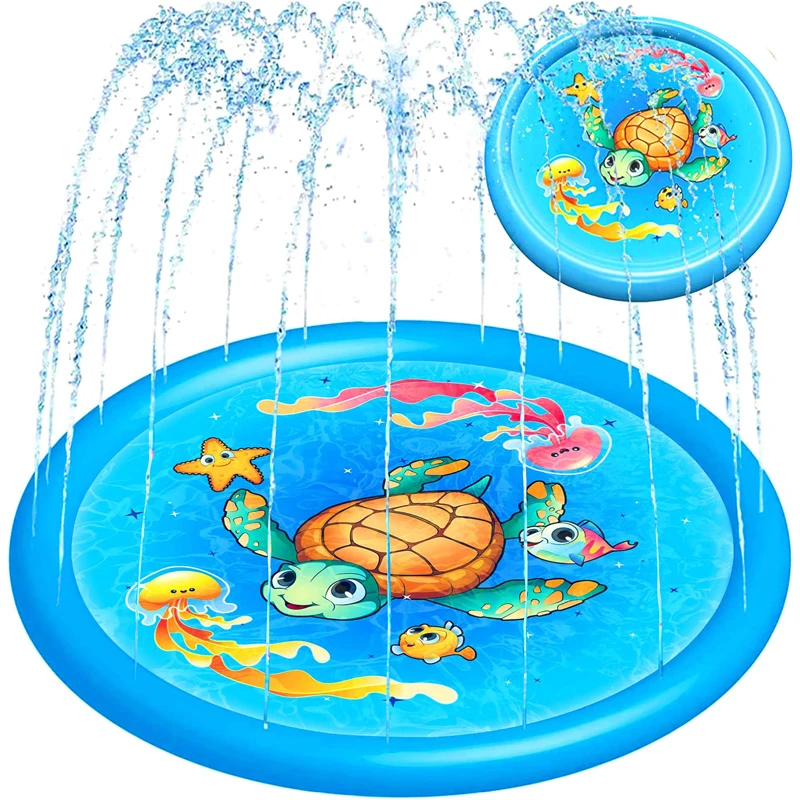

Splash Sprinkler Pad Dogs Baby Kids Ages 4-8 Splash Pads for Toddlers Outdoor Outside Water Toys Backyard Pool Summer Toy Gift