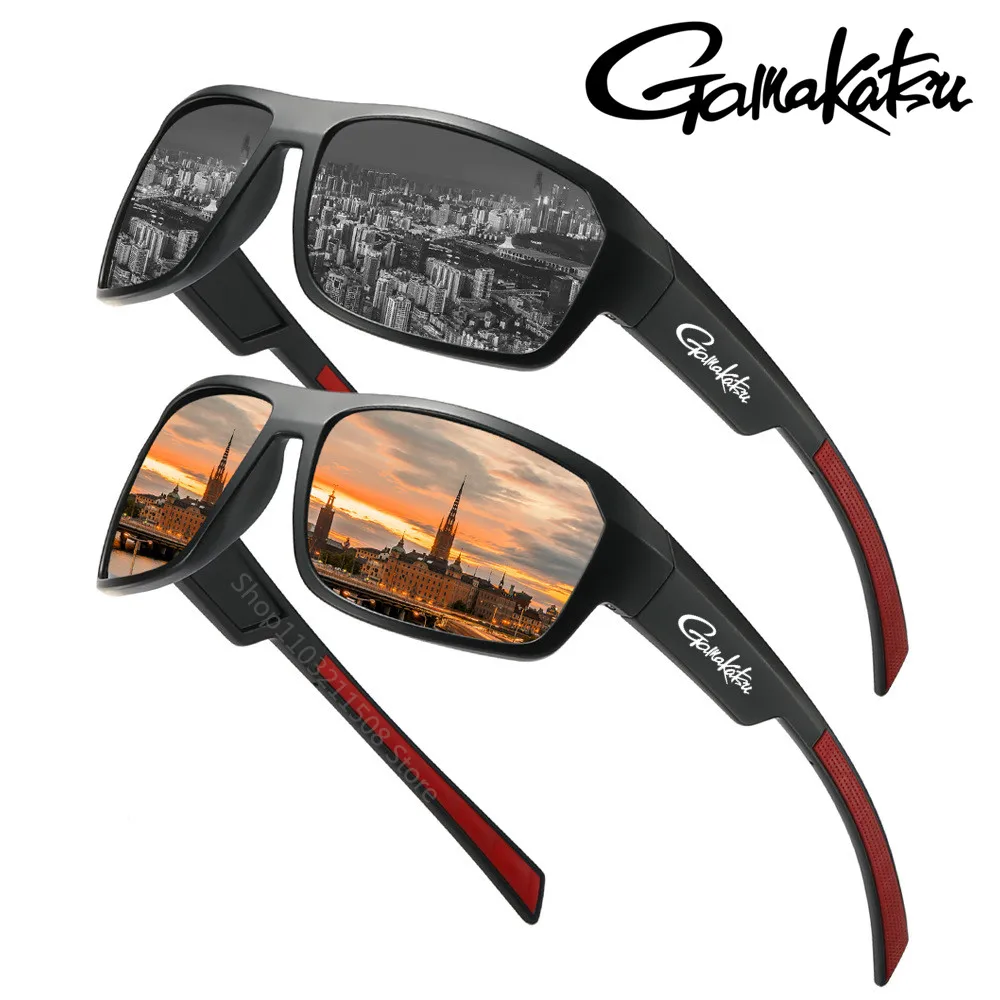 Gamakatsu Square Vintage Polarized Sunglasses Men Women Driving Fishing Luxury Brand Designer Fishing Glasses UV400 Eyewear