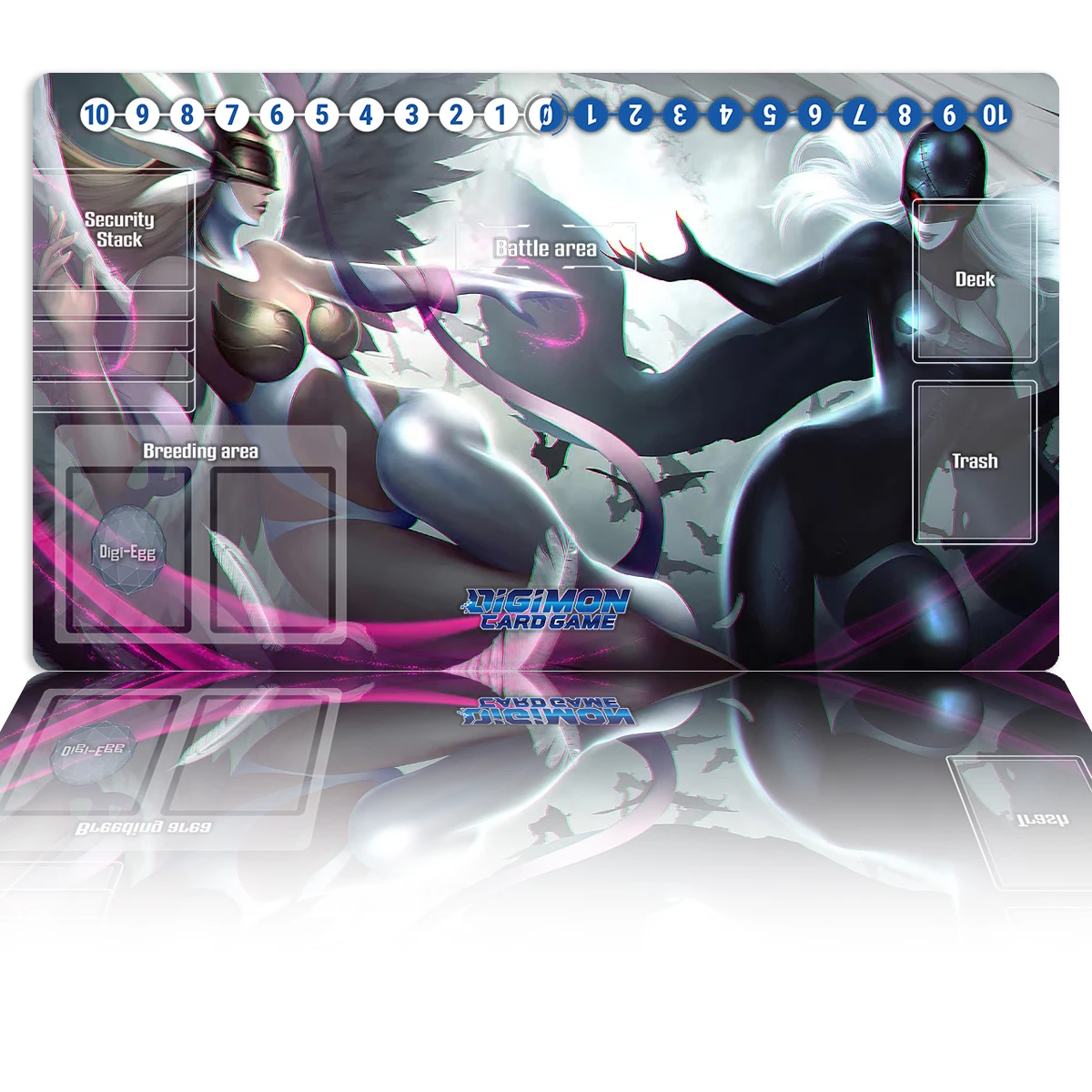 

Игровой коврик Digimon Angewomon LadyDevimon для настольных игр DTCG, игровой коврик для торговых карт, пользовательский Аниме Коврик для мыши, резиновый Настольный коврик, Бесплатная Сумка