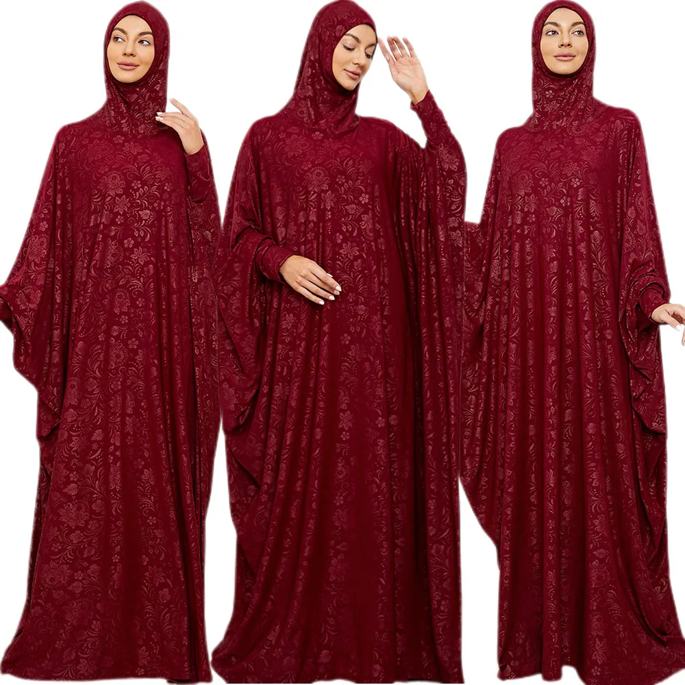 

Eid Ramadan Muslim One Piece Prayer Overhead Hijab Dress Garment Khimar Women Hooded Abaya Full Cover Jilbab Niqab Islamic Robe