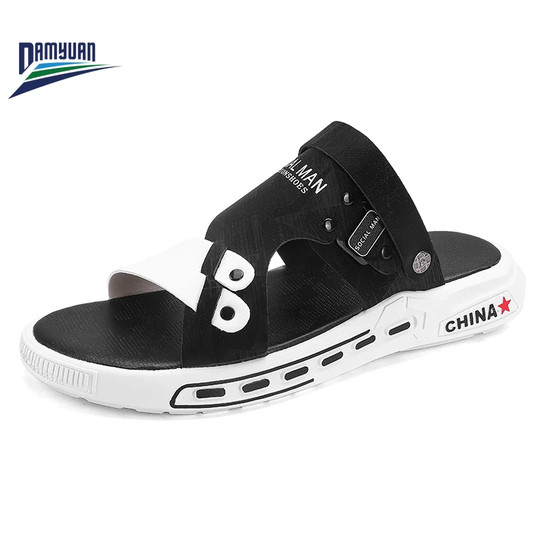 

Size 38-44 Sandals Men Leather 2022 New Summer Beach Sandal Brand Designer Soft Casual Driving Trending Outside Slippers Outdoor