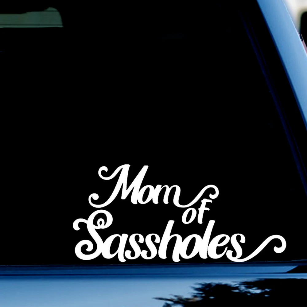 

5,5 дюймов (широкий) наклейка Mom of Sassholes наклейка для окон, автомобилей, внедорожников, грузовиков белый