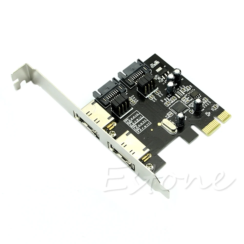 

R9JA 2 Ports Esata PCI-E PCI Express 6Gbps to 3.0 III ASM106 Card Adapter