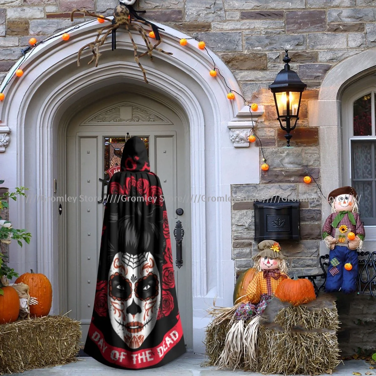 Женский накидка в стиле ретро Dia De Los мертtos косплей-костюм на Хэллоуин с