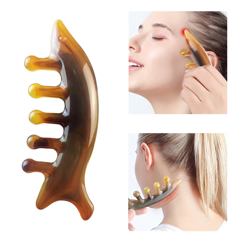 

1PC Shark Shape Comb Wide Teeth Head Meridian Massage Acupuncture SPA Relax Traditional Chinese Gua Sha Therapy Health Tool