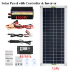 Комплект солнечных панелей, 220 В, 18 в, 30 Вт, с контроллером 1000 А и инвертором Вт