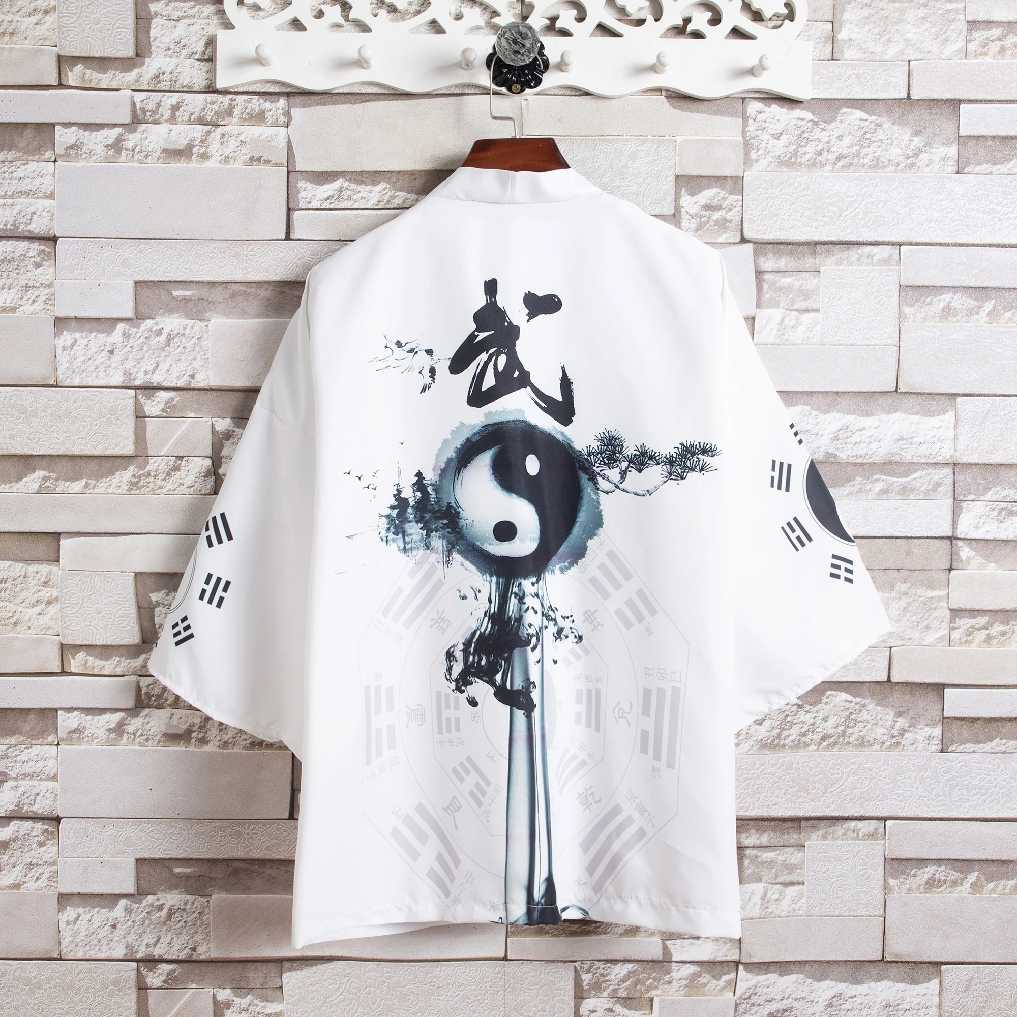 

KUANGNAN Printed Japanese Man Kimono for Men Korean Clothing Asian Style Shirt Blouse Vintage Clothes Japan Sale 5XL 2023 Summer