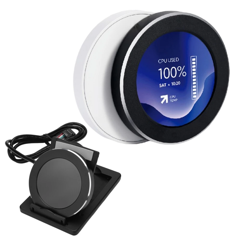 

2.1inch Temperature Monitoring IPS Dynamic Round PC Display Secondary Screen CPU/GPU/RAM/HDD Aluminium Alloy for Water Cooling