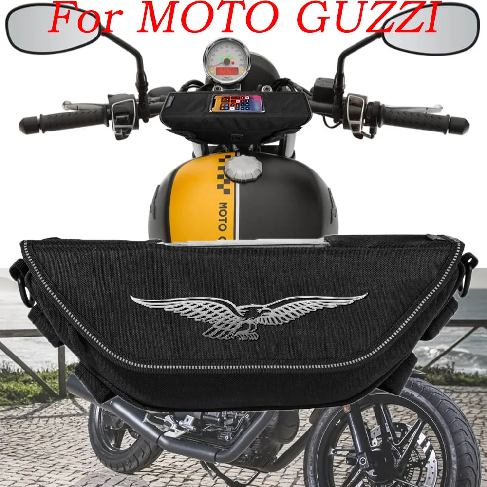 

For Moto Guzzi Retro commemoration V7 V9 V85TT Motorcycle accessory Waterproof And Dustproof Handlebar Storage Bag navigation