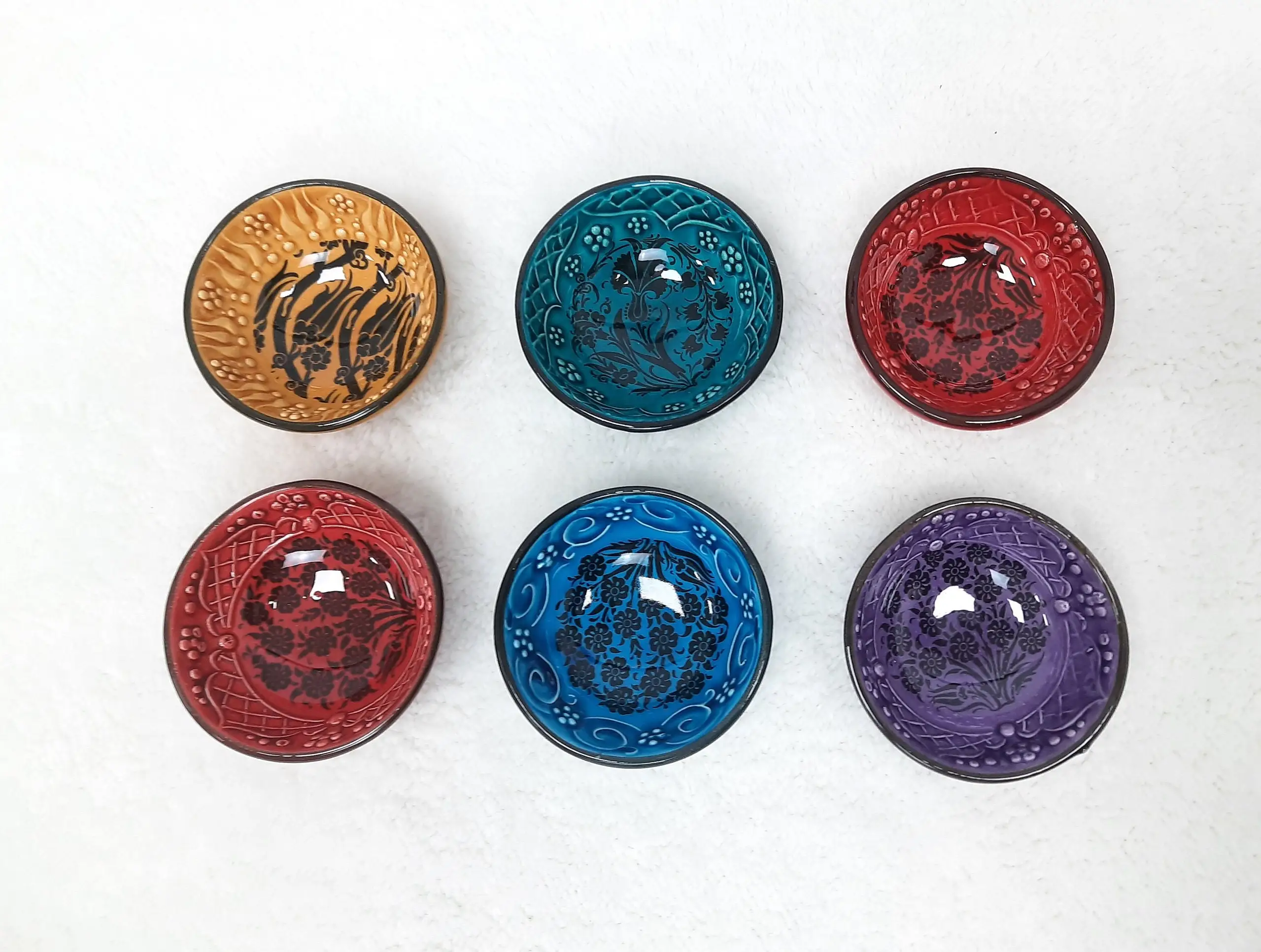 

Ceramic Bowls Set of 6, Floral Patterned Bowls, Appetizers Set, Colorful Serving Bowl,, 3.1X3.1 inch (8cm x 8cm)