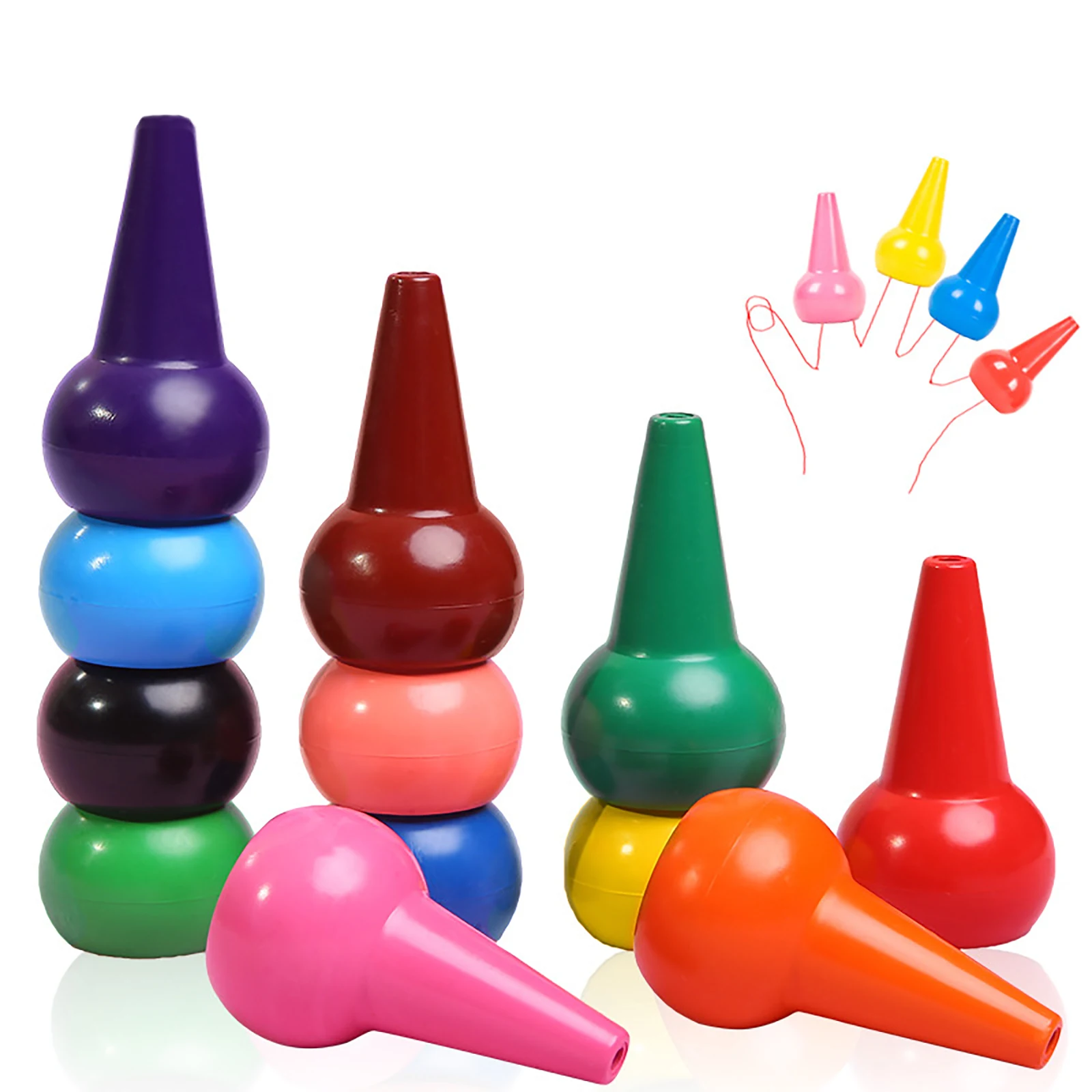 

12 Colors Crayon Stackable Palm Grip Baby Crayons Toys Safety Non Toxic Crayons and Washable Crayons Toys for Baby Children